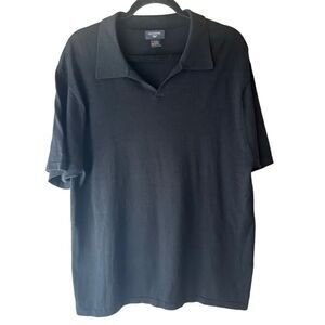 Dockers Men's Polo Sweater Silk Blend XL Black EUC!!